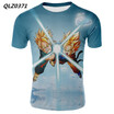 Large Size Mens Fashion Casual T-shirt Dragon Ball Anime Print T-shirt Short Sleeve Slim Sport T-shirt Top
