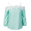 Casual Womens Off shoulder Lace T-Shirt Ladies Long Sleeve Blouse Tops