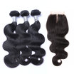 8A Malaysian Virgin Hair Body Wave With Closure 3 Bundles Malaysian Remy Human Hair Weave And Lace Closure 4 Pcs Lot Natural Black