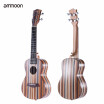 ammoon 24" Acoustic Wooden Soprano Ukulele Ukelele Uke 18 Frets 4 Strings Okoume Neck Rosewood Fingerboard String Instrument Music