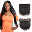 Dream Like Peruvian Straight Hair 3 Bundles with Lace Frontal Virgin Human Hair Black Color