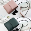 Fashionable Womens Tassel Slant Bag Simple One-Shoulder Bag Mini Bucket Bag