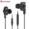 Langsdom D4C 35mm In Ear Headphones Dual Driver Earphone with Mic Gaming Headset Stereo Hifi Earbuds Earphones for Huawei Xiaomi