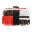 Fawziya Tassel Color Block Pearl Clutch Purses For Women Evening Bag