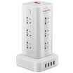 Lengon vertical socket two-tier 8-bit plug-in plug-in board portable sub-control plug-in wiring board overload protection GB combination hole 3 meters