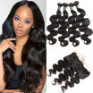 3PCS Brazilian Body Wave With Closure 13x4 Ear To Ear Lace Frontal Closure With Bundles Unprocessed Virgin Human Hair With Closure