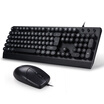 HYUNDAI HY-MA71KA7MA75NK3000K275 wired mouse&keyboard set desktop dedicated keyboard PS2 round mouth mouse USB square mouth black five suit