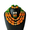 AMYNOVA Orange Crystal Beads Handmade Beaded Necklace African Beads Jewelry Set Nigerian Wedding Beads Bridal Jewelry Set