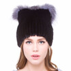 Natural mink fur female winter warm hat fox wool flower decoration leather grass hand-stitched 2018 new discount high quality
