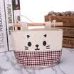 Shoujie cute cat multi-layer fabric wardrobe hanging bag storage bag cotton wall hanging hanging wall storage bag JD-SN-62 red black grid