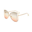 SHAUNA Oversize Half Frame Women Butterfly Sunglasses Venetian Pearl Decoration Legs Fashion Ladies Gradient Lens Shades UV400