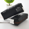 Square Black And White Student Stationery High-Capacity Thick Stitching Leather Pencil Bag