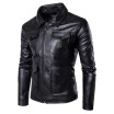 2018 New Mens Fashion Motorcycle PU Leather Jacket Men Slim Jacket High Street Black Multi Pocket Lapel Coat