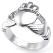 Hpolw Mens Womens Stainless Steel Ring Claddagh Heart Crown Wedding Band Silver