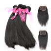 Dream Like Hair Cheap 4 Bundles Malaysian Virgin Hair Straight Human Hair with Closure