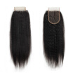 NamiHair Wholesale Price Yaki Kinky Straight 4x4 Lace Closure Brazilian Virgin Human Hair Free Part Remy Human Hair