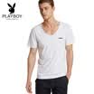 Playboy home service mens short-sleeved T-shirt V-neck invisible 7017 white XXXL