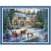 Anself 5744cm DIY Handmade Counted Cross Stitch Needlework Set Embroidery Kit Christmas Scenery Home Decoration 14CT