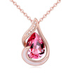 Original Crystal from Austrian Elements Waterdrop Necklaces Pendants Rose Gold Color Chain Collier Bijoux For Women Best Gift 2166