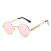 Gothic Steampunk Sunglasses Men Women Metal WrapEyeglasses Round Shades Brand Designer Sun glasses Mirror High Quality UV400