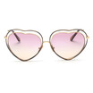 SHAUNA Oversize Double Rims Women Heart Sharp Sunglasses Fashion Fashion Gradient Lens Glasses UV400