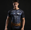 Summer Mens Fashion Compression T shirts Tights Long Sleeve Training Workout Round Necks 3D Superman Fitness Tee Shirts