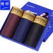 Mens Underwear Boxer Briefs Mens Elasticity Loose Large Size Wide Waist Mens Shorts 3 Pack 8J225 Multi-color L