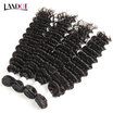 8A Mongolian Deep Wave Virgin Hair 100 Human Hair Weaves 3 Bundles Unprocessed Mongolian Deep Curly Hair Extensions Natural Black