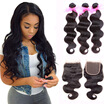 Dream Like 8A Malaysian Body Wave 3 Bundles with Closure Virgin Human Hair