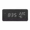 Wooden LED Digital Alarm Clock USB & Battery Operated Sound Control Clock with Year Month Date Hour Minute Second Temperature