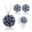 EIOLZJ Red Cubic zirconia Silver Plated Jewelry Sets for Women Four Colors Available Free Jewelry Box
