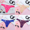 Womens G String Lace Striped Thong Female Underwear Briefs See Through Tangas Calcinhas Bragas