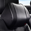 Wufu Jinniu car headrest space memory cotton breathable leather top layer leather driving office neck pillow elegant black