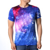 Fashion Mens O-neck Nebula Pattern Print Pullover T-Shirts