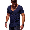 Summer Mens Fashion Casual Short Sleeve T-shirt Slim Fit Cotton O-neck Muscle Fitness Shirts Fashion Mens Clothing Tops