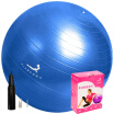 Pierre Yoga Explosion-proof 65cm Yoga Ball Blue comes with a pump