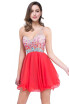 A-line One Shoulder Chiffon Party Dress With Crystal