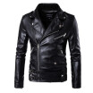 New Mens Slim Leather Jacket Mens Large Size Casual Motorcycle Jacket Black Spring Coat Jacket Retro Style Casual Jacket