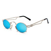 SHAUNA Vintage Small Oval Sunglasses Unique Punk Styles Hollow Out Metal Frame Red Lens Glasses UV400