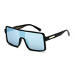 SHAUNA Oversize Women Square Sunglasses Rivet Men Blue Mirror Integrated Lens Shades UV400