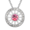 Round Crystal From Austria Elements Necklaces & Pendants Luxurious Fashion Jewelry for Birthday Gifts Girl White Gold Plated 10349