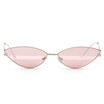 SHAUNA Unique Double Color Lens Women Small Cat Eye Sunglasses Ins Popular Men Mirror Coating With Stripe Lens Glasses UV400