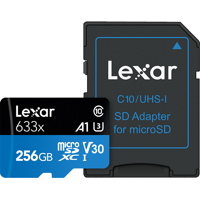 Lexar 256GB read 95MBs write 45MBs TF card Micro SDXC Class10 UHS-I U3 V30 A1 high speed memory card 633x