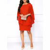 Women Elegant Cascading Ruffles Designer Dress Summer Evening Celebrity Party Plus Size Dress