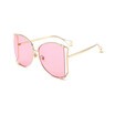 SHAUNA Oversize Half Frame Women Butterfly Sunglasses Venetian Pearl Decoration Legs Fashion Ladies Gradient Lens Shades UV400