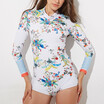 Long Sleeves Women Surf Swimwear Floral One Piece Swimsuit For Diving Swimming Shirt Summer Bathing Suit Beachwear