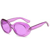 SHAUNA Trending Candy Colors Women Oval Sunglasses Fashion Men Glitter Transparent Red Yellow Green Purple Glasses UV400