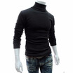 Turtleneck Cotton Plain Long Sleeve Pullover Mens Sweaters