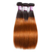 Racily Hair Ombre Brazilian Hair Straight 3 Bundles Color 1B30 Black to Dark Brown Human Hair Weave