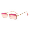 SHAUNA Trending Glitter Eyebrow Women Small Square Rimless Sunglasses Fashion Men Clear Green Pink Purple Glasses UV400